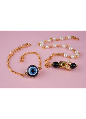 Combo of modern evil eye/buddha charm handcrafted bracelets for bhaiya-bhabhi, couple 4