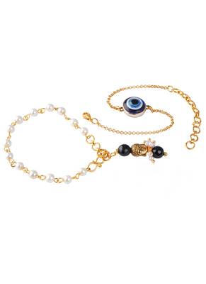 Combo of modern evil eye/buddha charm handcrafted bracelets for bhaiya-bhabhi, couple 5