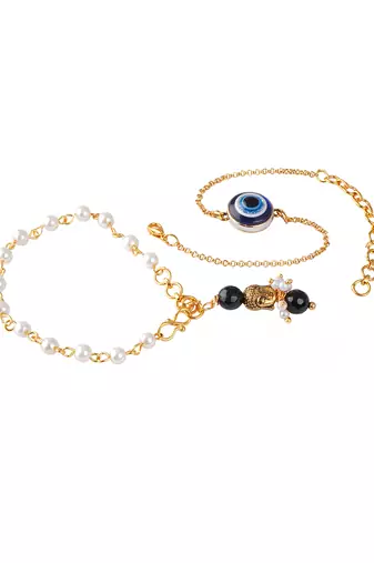 Combo of modern evil eye/buddha charm handcrafted bracelets for bhaiya-bhabhi, couple