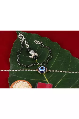 Combo of latest evil eye/buddha charm handcrafted bracelets for bhaiya-bhabhi, couple (adjustable).