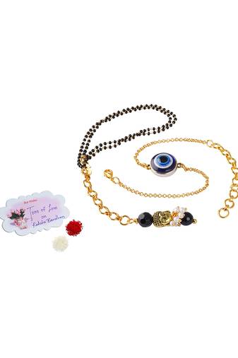 Combo of modern evil eye/buddha charm handcrafted bracelets for bhaiya-bhabhi, couple (adjustable).