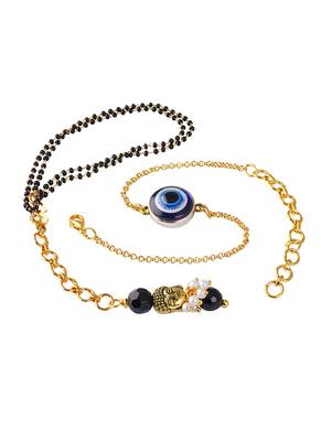Combo of modern evil eye/buddha charm handcrafted bracelets for bhaiya-bhabhi, couple (adjustable). 3