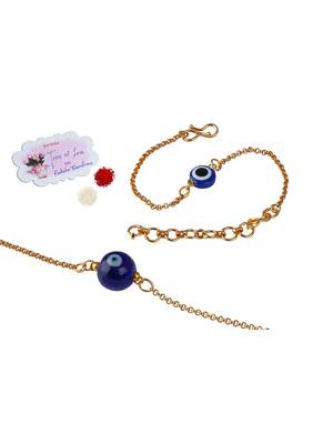 Combo of modern evil eye handcrafted bracelets for bhaiya-bhabhi, couple (adjustable). 1