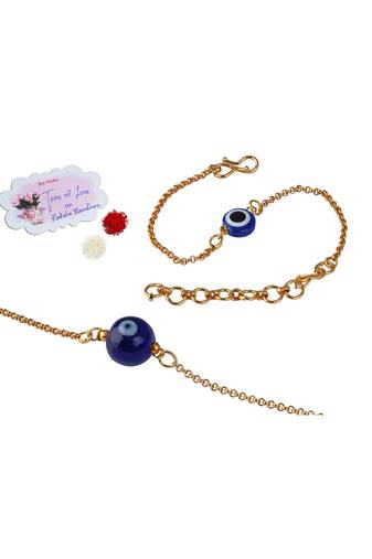Combo of modern evil eye handcrafted bracelets for bhaiya-bhabhi, couple (adjustable).