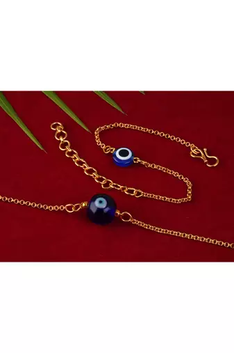 Combo of modern evil eye handcrafted bracelets for bhaiya-bhabhi, couple (adjustable).