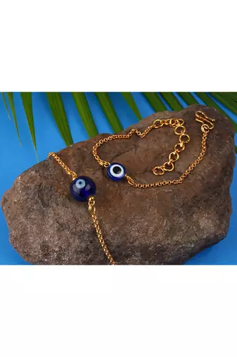 Combo of modern evil eye handcrafted bracelets for bhaiya-bhabhi, couple (adjustable).
