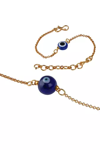 Combo of modern evil eye handcrafted bracelets for bhaiya-bhabhi, couple (adjustable).
