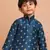 boys silk printed kurta top - jashn collection dark blue