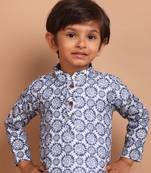 Azure blue benaras cotton indi print kurta suit-arsh collection
