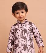 Coral peach benaras cotton indi print kurta suit-arsh collection