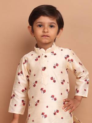 Butter cream benaras silk printed kurta suit-samar collection 1