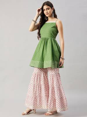 Winered woman green flared kurti & sharara set 4