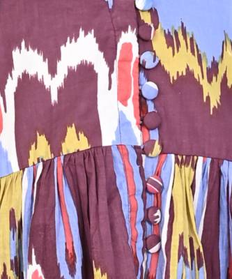 Multi color cotton printed ikat kurta set 5