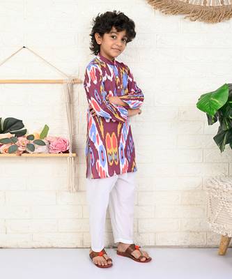 Multi color cotton printed kurta set 2