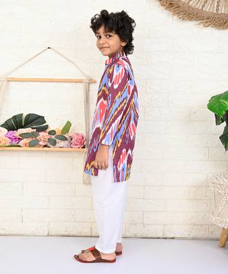 Multi color cotton printed kurta set 3