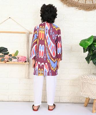 Multi color cotton printed kurta set 4