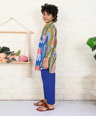 Multi color cotton printed kurta set 2