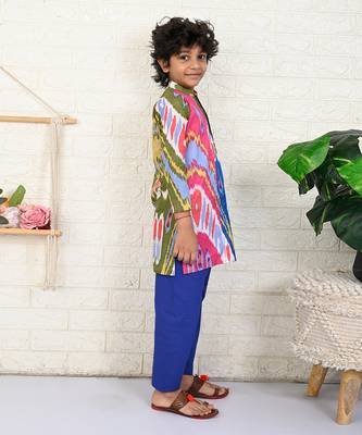 Multi color cotton printed kurta set 3