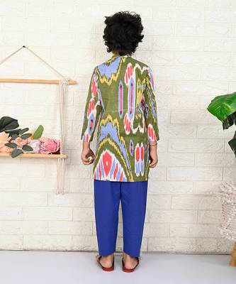 Multi color cotton printed kurta set 4