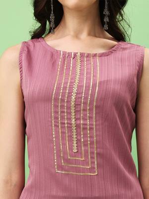 Onion Art Silk Fabric Straight Kurta, Pant and Dupatta Set 4