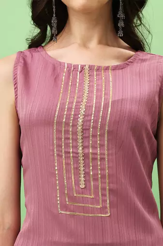 Onion Art Silk Fabric Straight Kurta, Pant and Dupatta Set