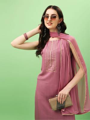 Onion Art Silk Fabric Straight Kurta, Pant and Dupatta Set 5