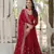 Maroon colour heavy sequins and zari work partywear gown with dupatta