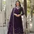 Purple colour heavy sequins and zari work partywear gown with dupatta