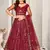 Maroon Colour Net Fabric Beautiful Ebroidered Partywear Lehenga Choli Set For Girls