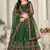 Green Colour Net Fabric Beautiful Ebroidered Partywear Lehenga Choli Set For Girls