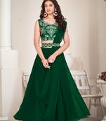 Green Colour Partywear Banglori Silk Lehenga Choli Set For Graceful And Trendy Girlish Looks