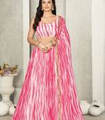 Pink Colour Partywear Georgette Lehenga Choli Set For Graceful And Trendy Girlish Looks