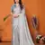 Bollywood Style Solid Grey Partywear Saree With Smart Digital Printed Blouse