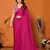 Bollywood Style Solid Pink Partywear Saree With Smart Digital Printed Blouse