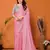 Bollywood Style Solid Rose Partywear Saree With Smart Digital Printed Blouse