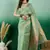 Green Khadi Organzac Premium Zari Woven Jacquard Desgigner Partywear Saree