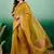 Mustard Woven Khadi Organza c Ethnic Partywear Saree