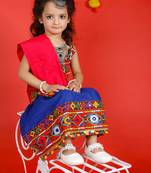 Banjara India Kutch Work Embroidered Girls Lehenga Choli Set with Dupatta (CC-DMN) - Blue