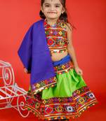 Banjara India Kutch Work Embroidered Girls Lehenga Choli Set with Dupatta (CC-DMN) - Green