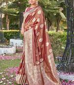 Pink Simmer Silk Weaving Rich Pallu Jari Partywear Saree
