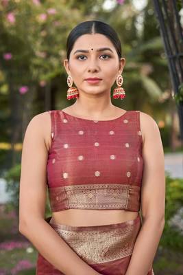 Pink Simmer silk blend Weaving Rich Pallu zari Partywear Saree 4