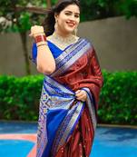 Gs creation present best indian wedding embroidered sambhalpuri satin saree