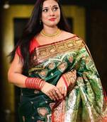 Gs creation present best indian wedding embroidered banarasi satin saree