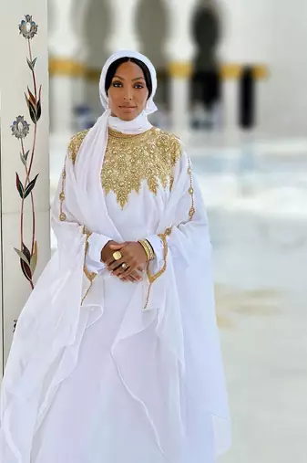 White Wedding Zari Embroidered Georgette Stitched Stone Bedded Work Wedding Dresses