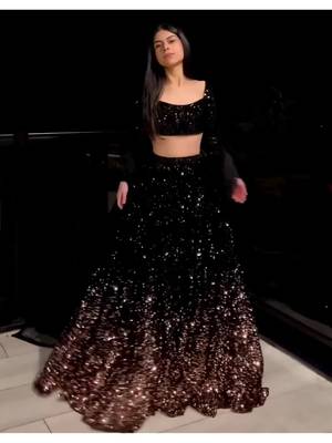 Black Sequince Work Embroidery Velvet Lengha Choli  1