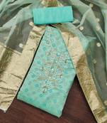 Sky Blue Cotton Unstitched Dress Material