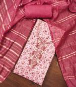 Gajri Muslin Butti Printed Unstitched Dress Material