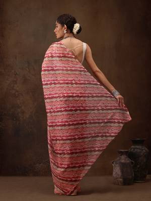 Multicolor Abstract Digital Printed Cotton Blend Saree 3