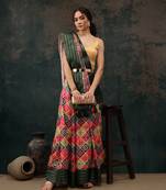 Multicolor Bandhani Digital Printed Soft Silk Blend Saree