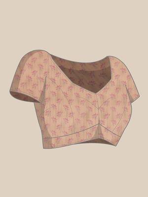 Light Pink Animal/Floral Digital Printed Cotton Blend Saree 5